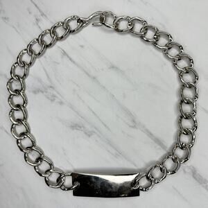 Chunky Bar Silver Tone Metal Chain Link Belt Size XS/S ⛓️